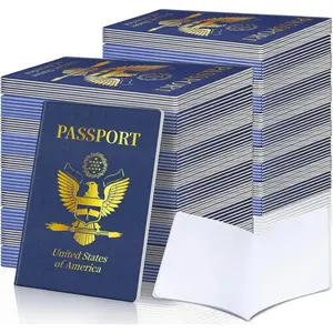 110 Pcs 4 x 5.5Inch Blank Fake Passport Notebook Kids Travel Journal World Travel Pretend Activity for Classroom School Projects Theme Party Favors