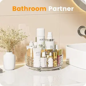 Water Ripple 360° Perfume Organizer - Countertop and Bathroom Organizer with Multiple Containers for Versatile Storage - Boxes