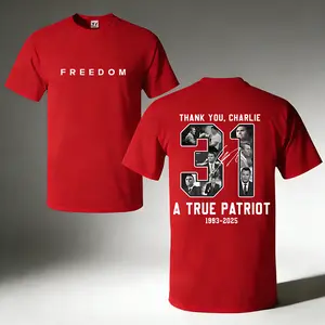 Freedom T-Shirt Charlie , Tribute MemoriaPullover, American Hero Signature Shirt, PatrioticActivism Apparel,Unisex Streetwear, Shirt With Patterns On Political Freedom For Both Men And Women