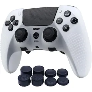 Silicone Skins with 8 Thumb Grips Compatible with PS5 Dualsense Edge Controller  5 Accessories, -Proof Anti-Slip Controller Cover Skin Protector