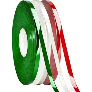 3 Rolls Holiday Ribbon, Christmas Curling Ribbon for Gift Wrapping Craft Bouquet,Wedding,Floral Arrangement 05 Green,White,Red 3/16 Inch