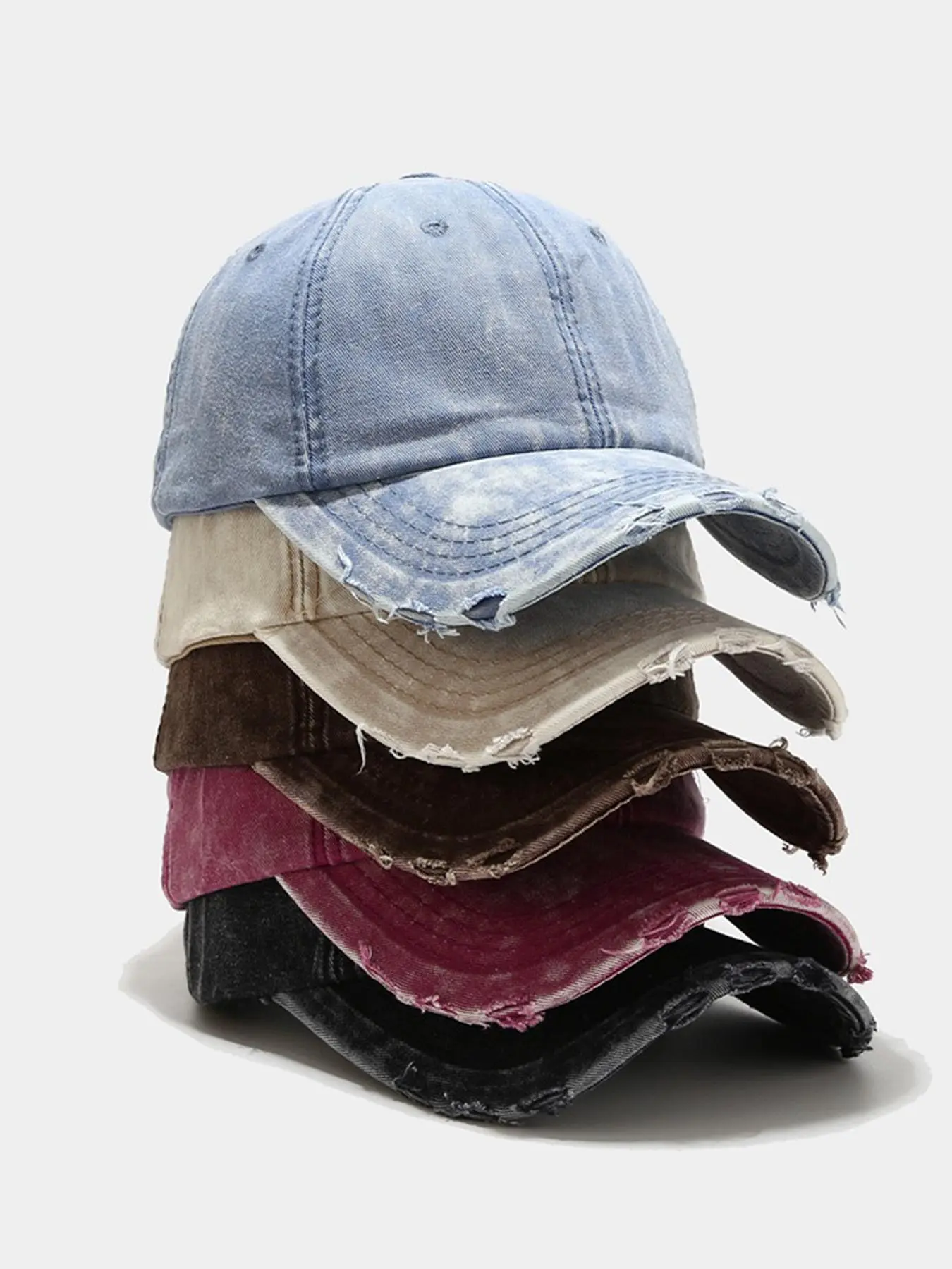 Distressed Denim Baseball Cap Adjustable, Casual Trucker Hat for Men & Women, Fashion Accessories for Daily Wear, Perfect Gift for Friends, Adjustable Outdoor Cap, Adjustable Casual Hats