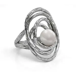 Or Paz Sterling Silver Cultured Pearl CocktailRing