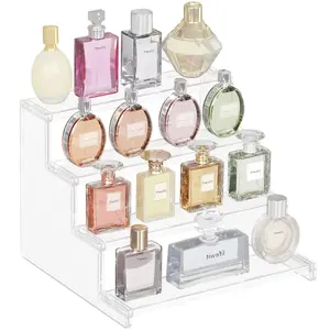 Lifewit 4 Tier Clear Display Stand for Perfume Cologne Fragrance Skincare Makeup Dessert Easy to Install Multi-Purpose Use 9inch & 12inch Sizes