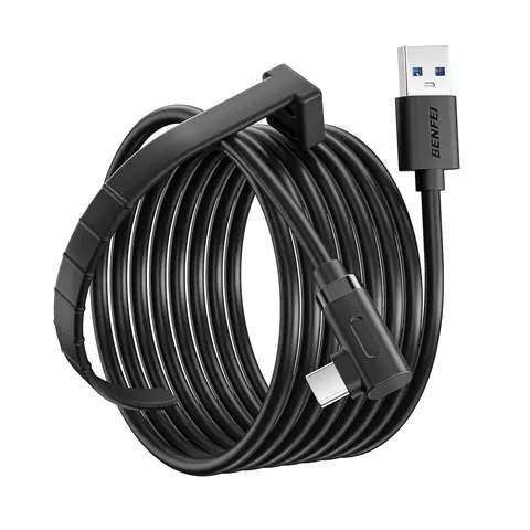 BENFEI Link Cable 16 FT Compatible with Oculus/Meta Quest 3, Quest2/Pro/Pico 4 Accessories and PC/SteamVR, High Speed PC Data Transfer, USB 3.0 to USB C Cable for VR Headset
