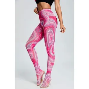 Marble Mesh Leggings in Pink