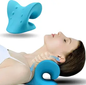 Neck Pillow, Neck Hump Corrector, Neck Pillows For Pain Relief, Cervical Traction Device for TMJ Pain Relief and Cervical Spine Alignment (Blue)
