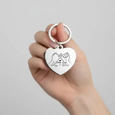 Heart Shaped Keychain, Cute Fashionable Letter Pattern Keychain for Women & Men, Trendy All-match & Exquisite Keychain for Birthday Gift, Personalized Heart Tag