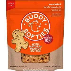 Buddy Biscuits 8 oz. Bag of Softies Soft & Chewy Dog Treats, Made with Peanut Butter