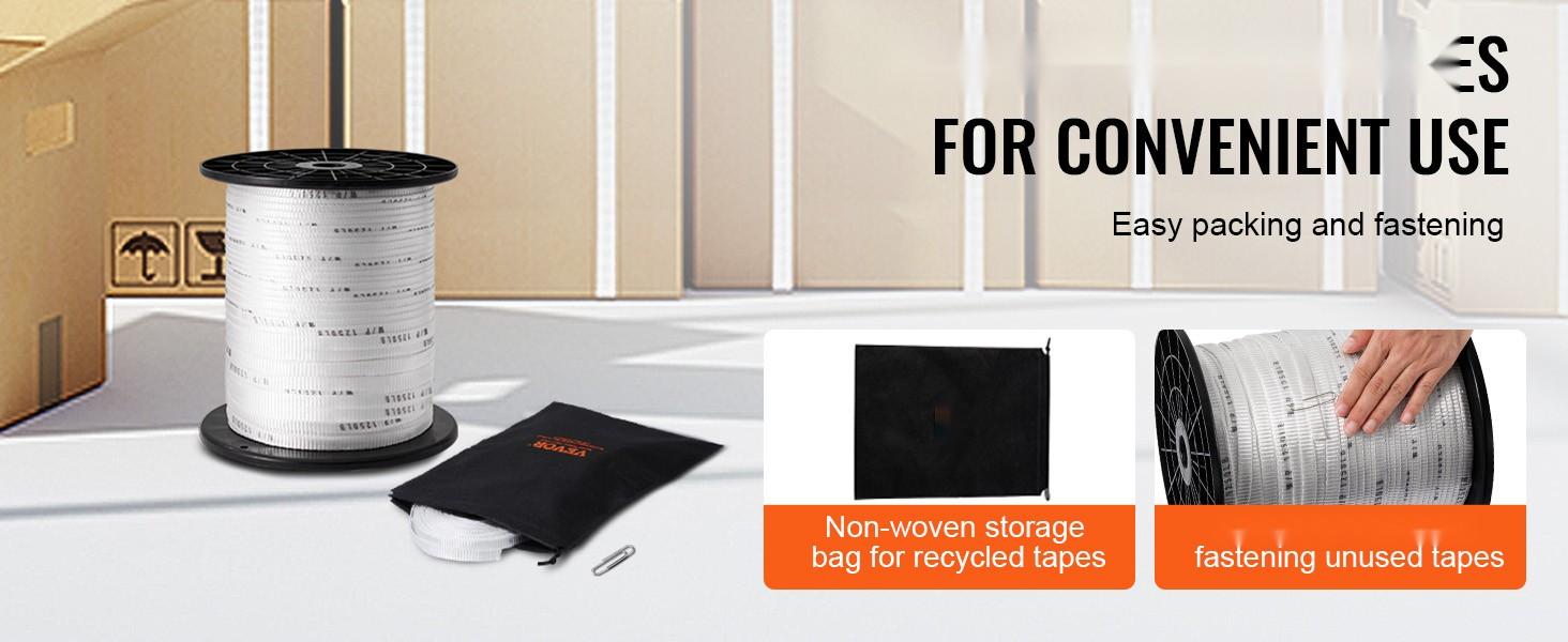 Polyester Pull Tape 1/2 Inch by 1053 Feet Mule Tape Flat Rope, 1250 Lbf Tensile Strength, Printed Webbing Cable Pulling Tape for Packaging, Gardening, Electrical Conduit Installation, Construction, White