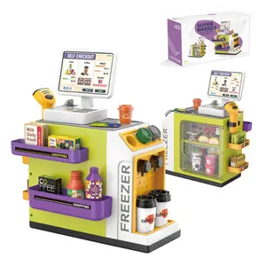 Interactive Toy Coffee Machine Set, Pretend Play Food Kit, Grocery Store and Supermarket Role Play, Fun Water Dispenser Feature, Birthday gifts