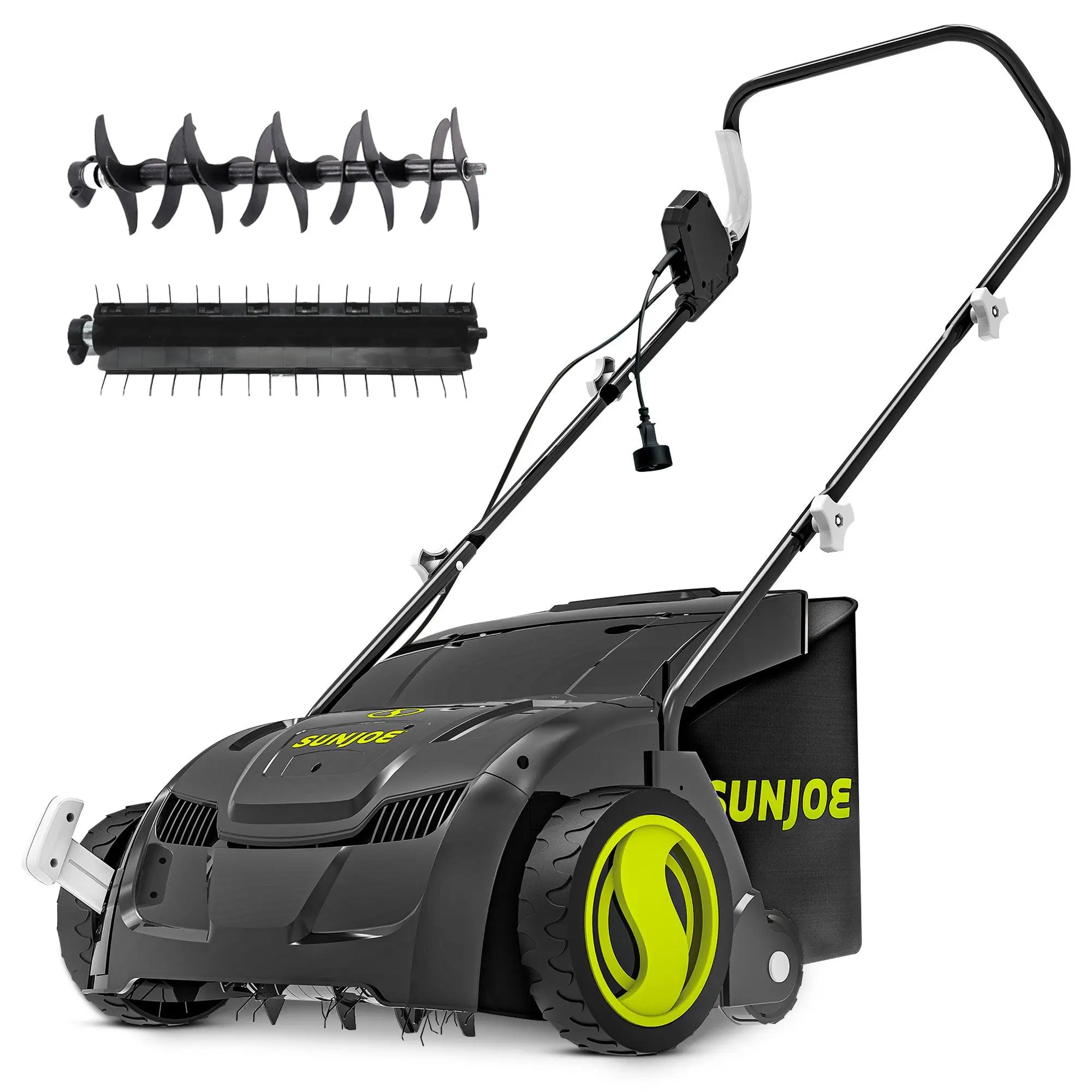 Sun Joe 12 Amp Electric Dethatcher/Scarifier, Lawn Equipment, 8 Gal Bag, AJ801E