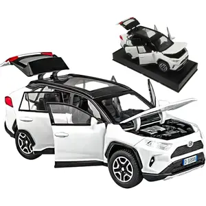 1/32 Model Car Toy Alloy Die-cast Collectible Model with Lights and Sounds Toy Car Suitable for Boys Children Toddlers Gift White Car