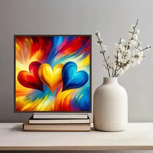 Heart Pattern DIY Diamond Arts Colorful Painting Kit without Frame, DIY 5D Diamond Arts Colorful Painting Kit, Wall Art Decor for Home Living Room Bedroom, Handicraft, Handmade Gifts