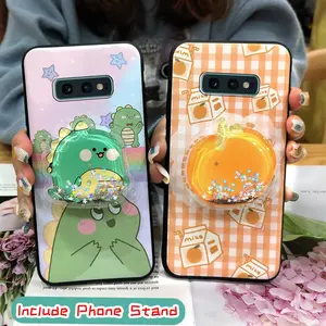 protective Simplicity Phone Case For Samsung Galaxy S10E/SM-G970K Soft Case Cartoon Glitter Skin feel silicone Durable cute Fashion Design Waterproof quicksand Anti-knock TPU