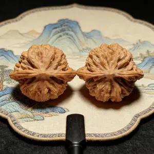 Collector’s Grade Chinese Wenwan Massage Hand Balls - Organic, Gentle, Aesthetic, Raw Unprocessed, High Oil Content, Portable Body Care Gift for Daily Health & Relaxation