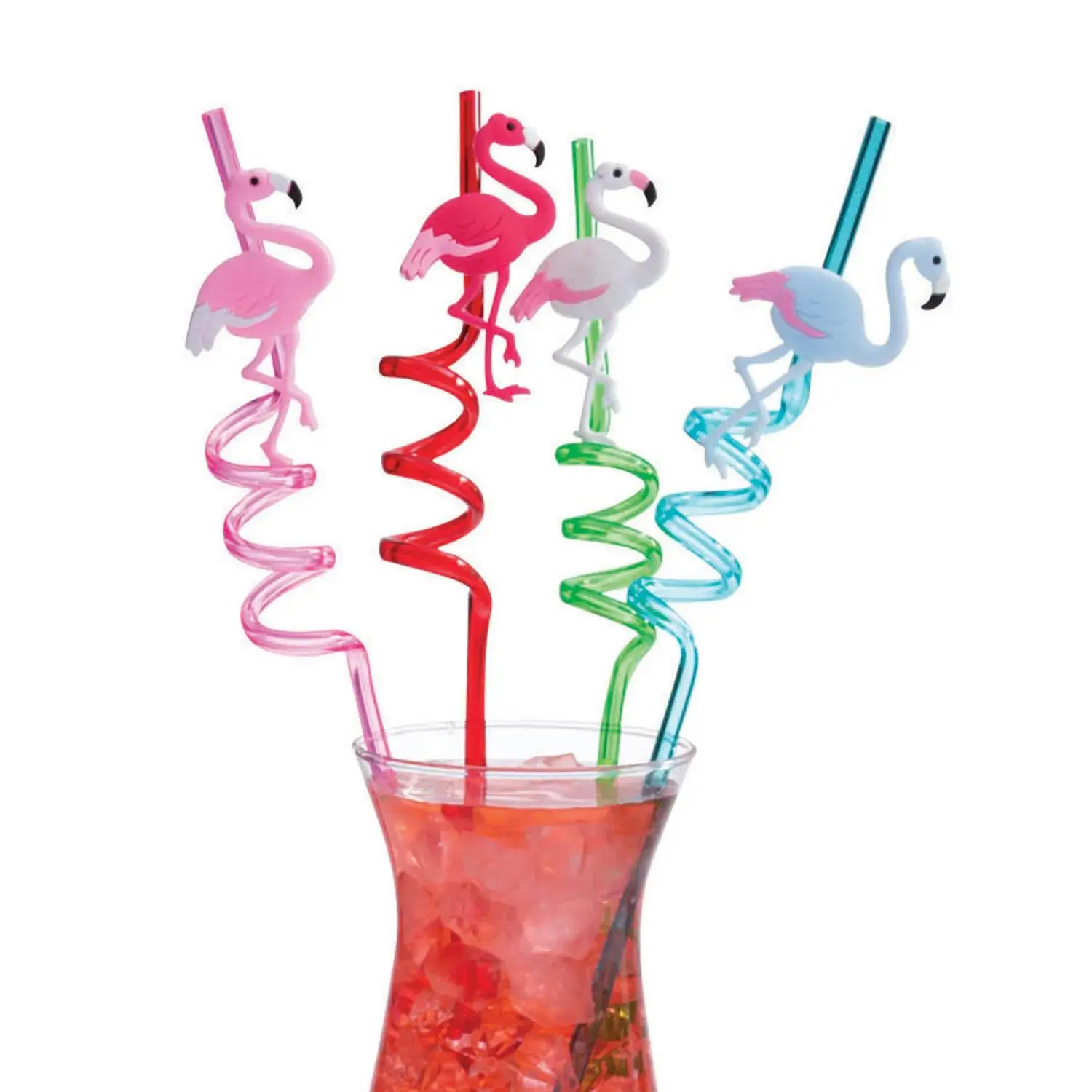 Flamingo BPA-Free Plastic Silly Straws - 12 Pc.