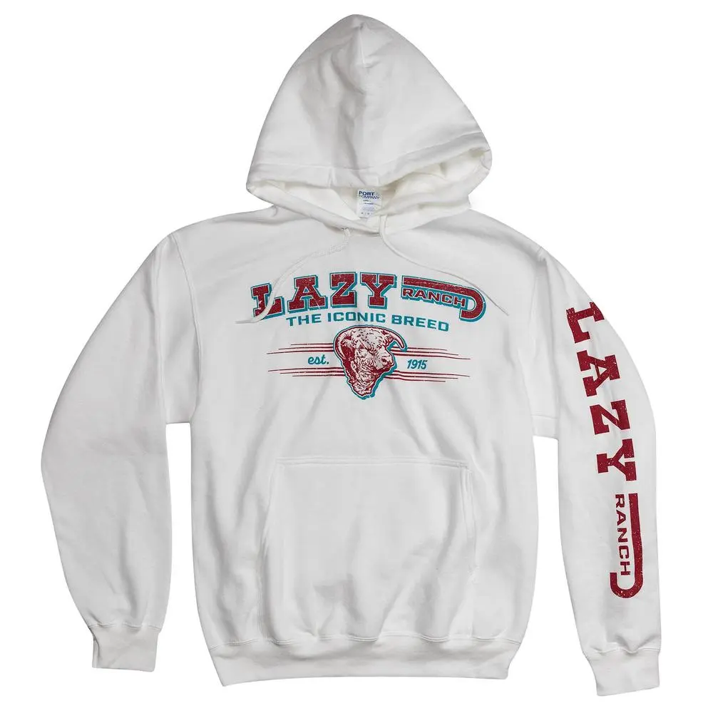 Lazy J Ranch Iconic Cattle Breed White Hoodie - White,  Womenswear,  Sweatshirts