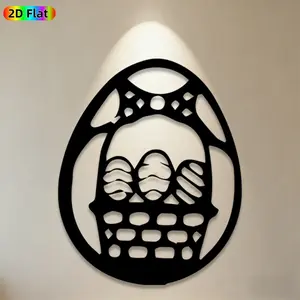 1pc Easter Egg Basket Metal Wall Art,Easter Egg Basket Statue Mural, Ideal Gift for Easter, New Year, Holiday Decor Enthusiasts, Weather-Resistant Metal Wall Decor , Perfect for Outdoor Fence & Indoor Wall, Easter Celebration Decor Enthusiasts