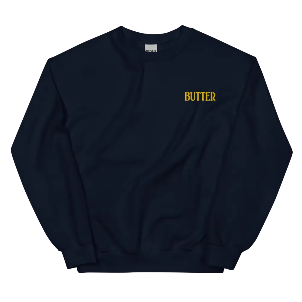 Men's Original Embroidered Butter Sweatshirt - Menswear, Stylish Comfy Round Neck Relaxed Fit Casual Tops