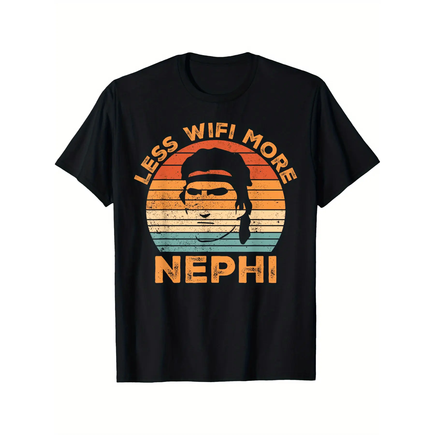 Funny Mormon Missionary LDS Less Wifi More Nephi T-Shirt Selected pure cotton interesting design DIY short sleeve t-shirt for men, soft and breathable, suitable for all seasons, comfortable, casual and sports, Halloween and Christmas gifts