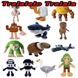 26style Tralalelo Tralala Plush Tungtungtung Italian Brainrot Al Tralalero Tralala Plush Doll Stuffed Soft Pillow Custom Toys