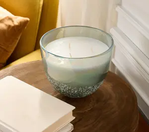 Home Reflections 45oz Iridescent Textured Glass Candle