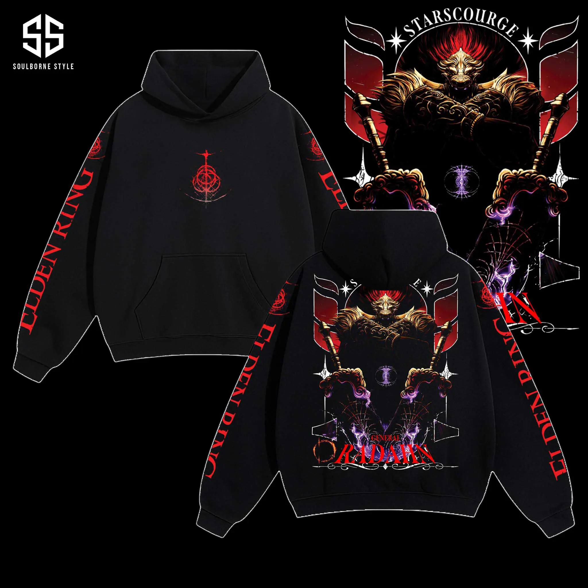 [Soulsborne Style] Vintage Starscourge Radahn - Elden Ring Unisex Hoodie, Soulsborne Gaming Apparel, Game Shirt, Video Game Clothes, Boy Merch, Gift For Him, Gift For Her, Soulslike Streetwear