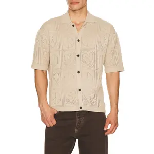 ALLSAINTS Arktx Short Sleeve Cardigan in Sand Taup