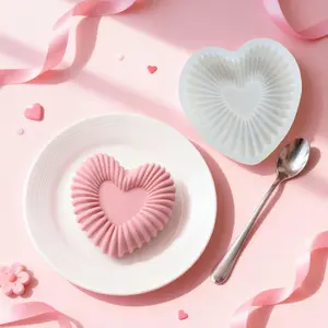Heart Pattern Silicone Mold for Mousse Cake, Jelly Pudding, Chocolate, Perfect for Thanksgiving, Valentine's Day, Anniversary, Wedding Dessert Table