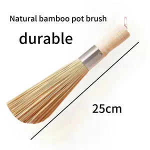 Natural Bamboo Brush, Scrub Brush for Dishes Pots Pans Kitchen Sink Cleaning