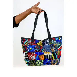 Black Patchwork Tote Bag