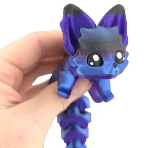 Lunar The Galaxy Fox Flexi Fox 7.5 Inches - 3D Printed Fantasy Creature - Authorized Seller - Articulated