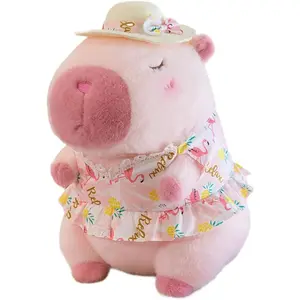 12 Inch Cute Animal Capybara Plush Toy with Pink Skirt, Cute Animal Plush, Cute Doll Gift for Kids for Girls/Boys, Kawaii Anxiety Stuffed Animal Plushie, Bedtime Huggable Companion