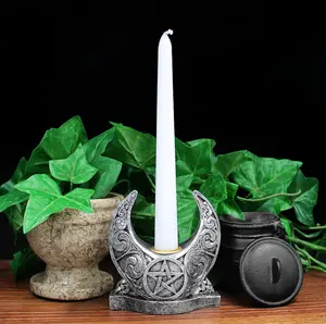 Pentacle Moon Candle Holder