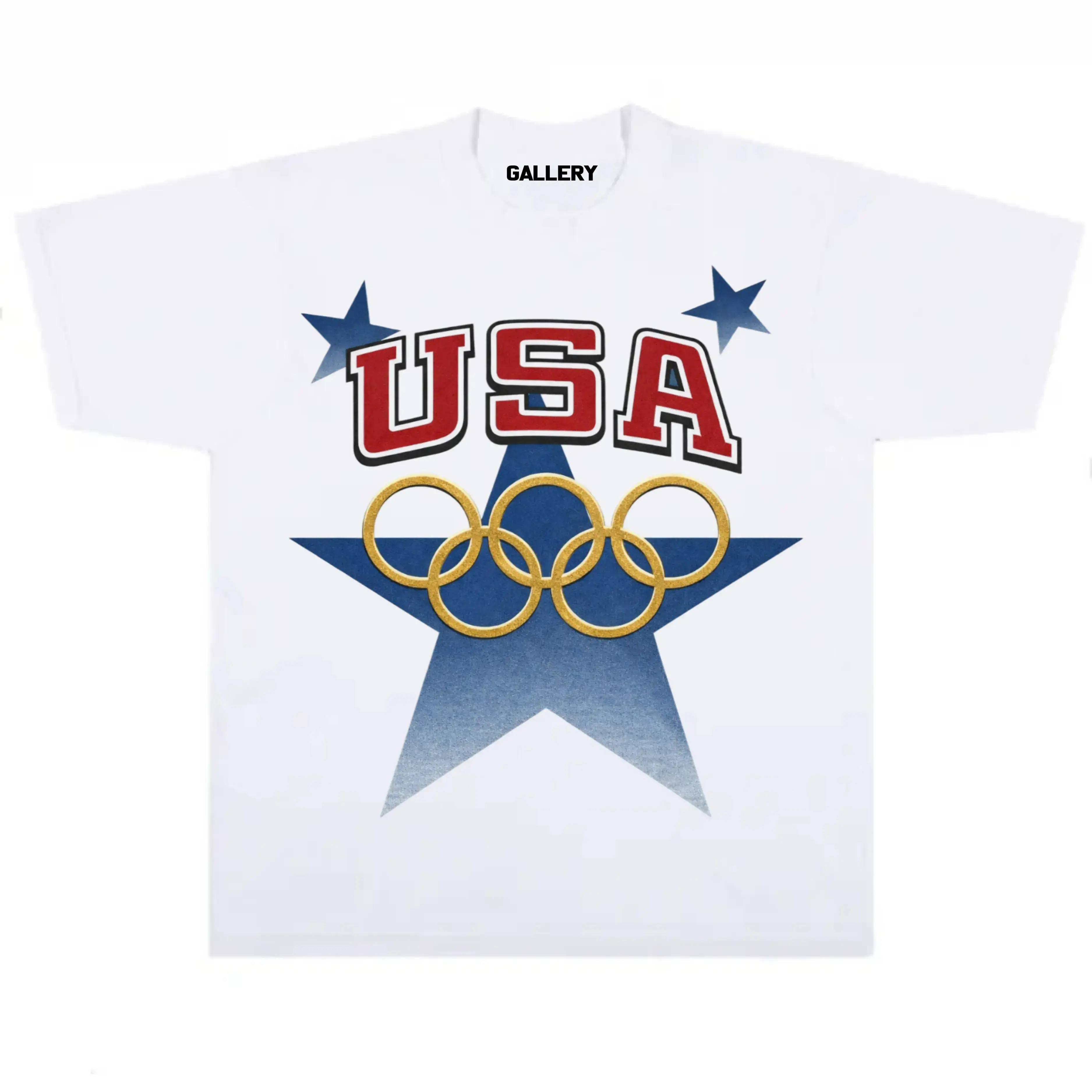 Men's Vintage Team USA Loose Round Neck Short-Sleeve T-Shirt, Menswear Top, Shortsleeve, T Shirts