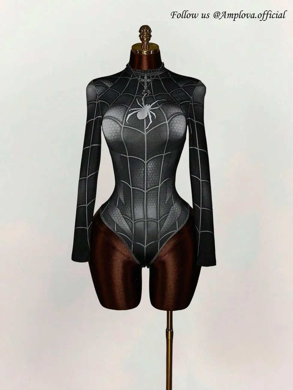 Women's Y2K Spider Web Print Bodysuit, Sequin Long Sleeve Slim Fit Top, Sparkly Halloween Christmas Party Outfit for New Year, Thanksgiving, Holiday Events, Club Night & Festive Streetwear