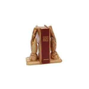 Bible with Stand Praying Hand GOOD NEWS Olive Wood Bethlehem Old &New Testaments