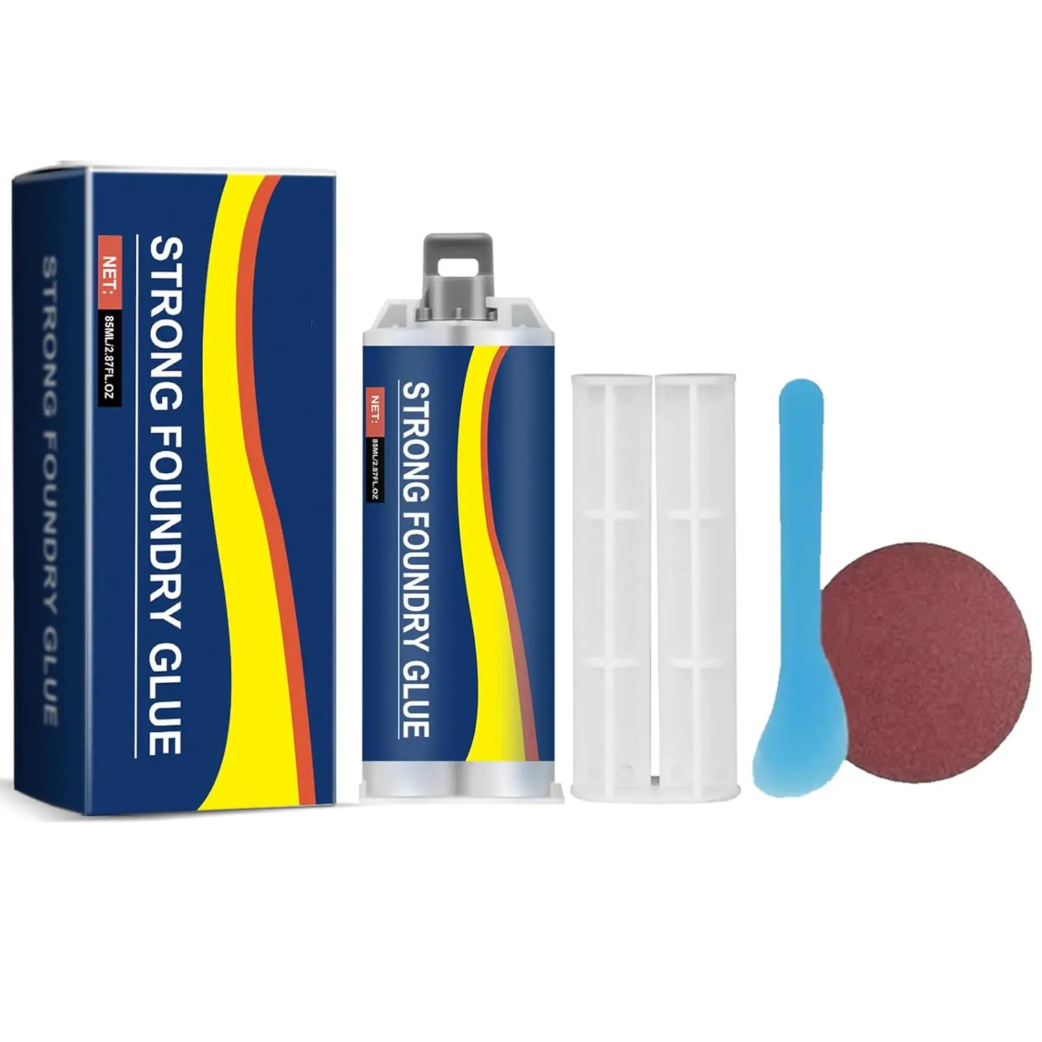 Industrial Strength Enhanced Casting Glue - Heavy-Duty Metal Epoxy Paste, Waterproof Sealant, Elastomeric Bonding Adhesive for Casting Repair, DIY Plumbing, Automotive Use, UV & Chemical Resistant, High Temperature Tolerant