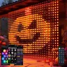 Halloween RGB-IC Smart Curtain Fairy Lights - 400LED RGB Chasing Lighted, Remote & APP Control, IP65 Waterproof, DIY String Setup, Event Lighting, Outdoor Indoor Decorative, Christmas Led Strip Light Wall Decor