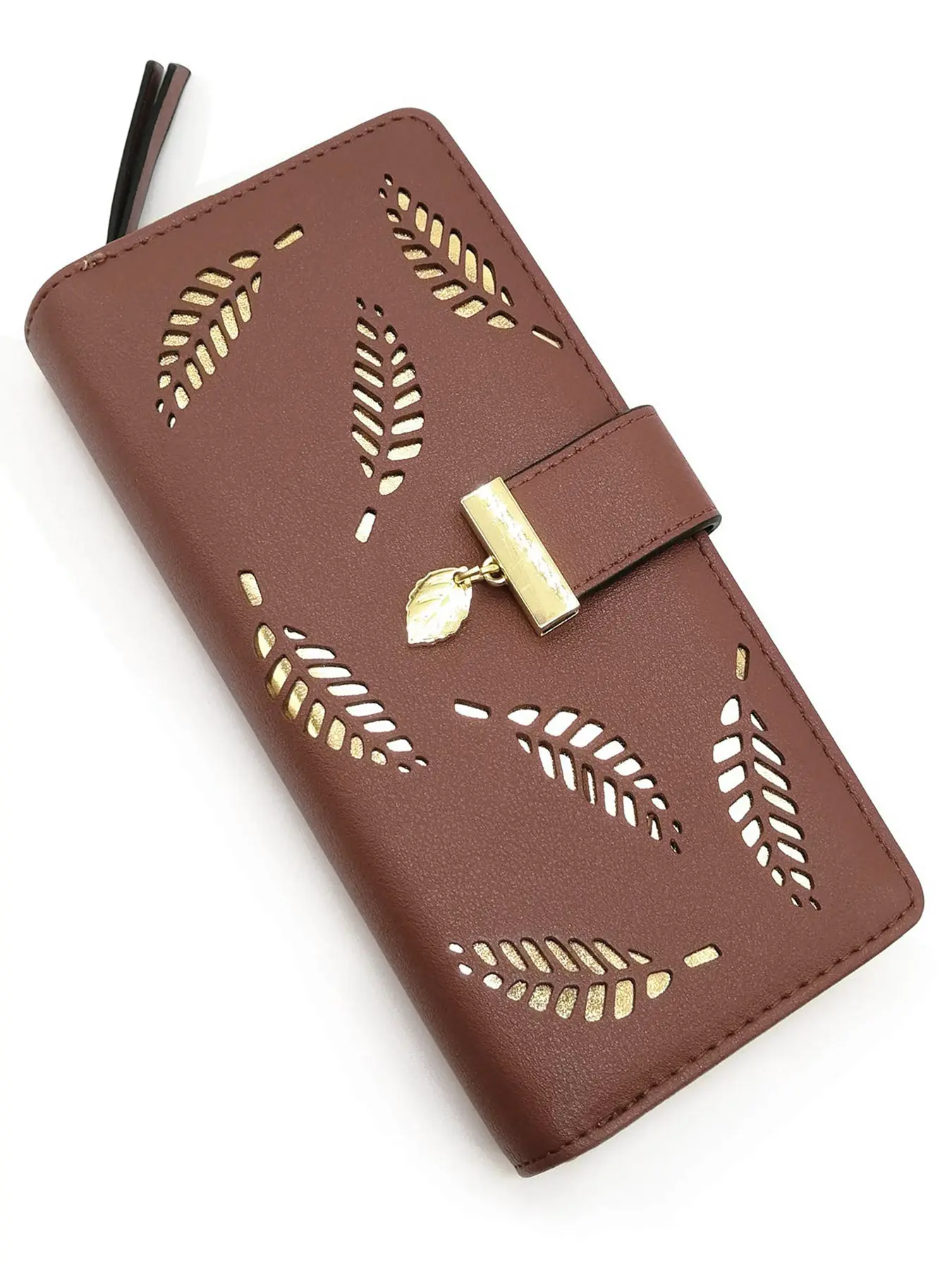 Women's Wallet Women Credit Card Holder Hollow Leaf Pattern Bifold Leather Lady Long Wallet Purse Zip Zipper Wallet Design Birthday Xmas Gifts for Women Girls Elegant Clutch Wallet Handbag for Women Durable Fashion Wallet Wallet With Zipper Bifold Wallets