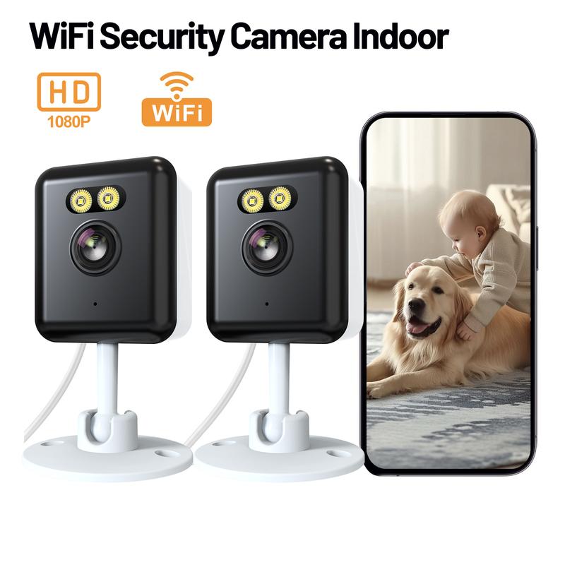 2-Pack 1080P Indoor Security Camera | Baby/Pet Monitor with Auto Tracking, Color Night Vision, 2-Way Audio & US Local Cloud