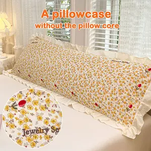 1pc Knitted Double Layer Floral Pillowcase, Soft and Breathable, Couples' Bedding, Bedroom Decor, Sofa Cushion Cover