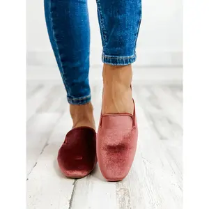 Corkys Spotlight Slip On Mule Shoes in Blush Velvet