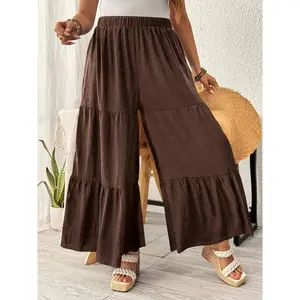 Large women's spliced slim fit cake skirt pants, women's casual pants, comfortable and fashionableRAIMENTRY