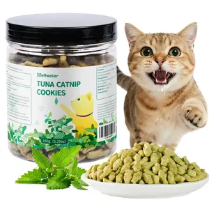 Cat Grass Treats for Hairball Control – Natural Chicken & Cat Grass & Catnip Biscuits, Low-Calorie Healthy Snacks for Indoor Cats, Digestive & Dental Care