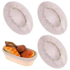 3 PCS Banneton Liner Oval Proofing Basket Liner, Bread Liner Cloth Bread Proofing Cover, Bread Cover for Rising, Bread Bowl Cover Cloth for Home Baking, 10 Inch