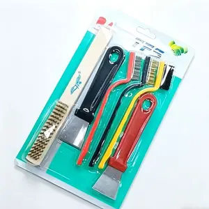 Multi-Function Sealing Gap Cleaning Brushes Set of 6 for Kitchen Deep Cleaning, Gas Stove Grout Silicone and Steel Wire Scrub Tools for Windows, Tiles, Sliding Doors, Corners, Sinks, Tea Pots, Bottles