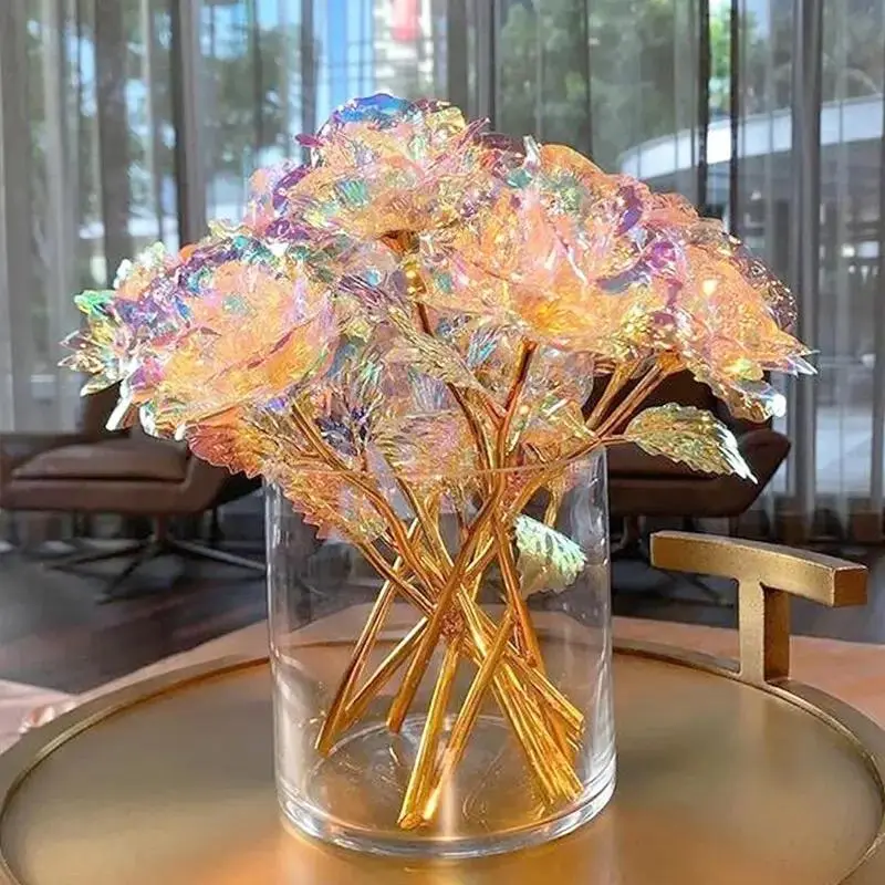 Artificial Rose Flower, 10pcs/set Vibrant Faux Flowers Fake Roses Creative Modern Desktop Decorative Flower, Decorative Plants for Home Living Room Bedroom Dining Room Wedding Party, Fake Floral Decor, Fruit, Faux Plastic Flowers
