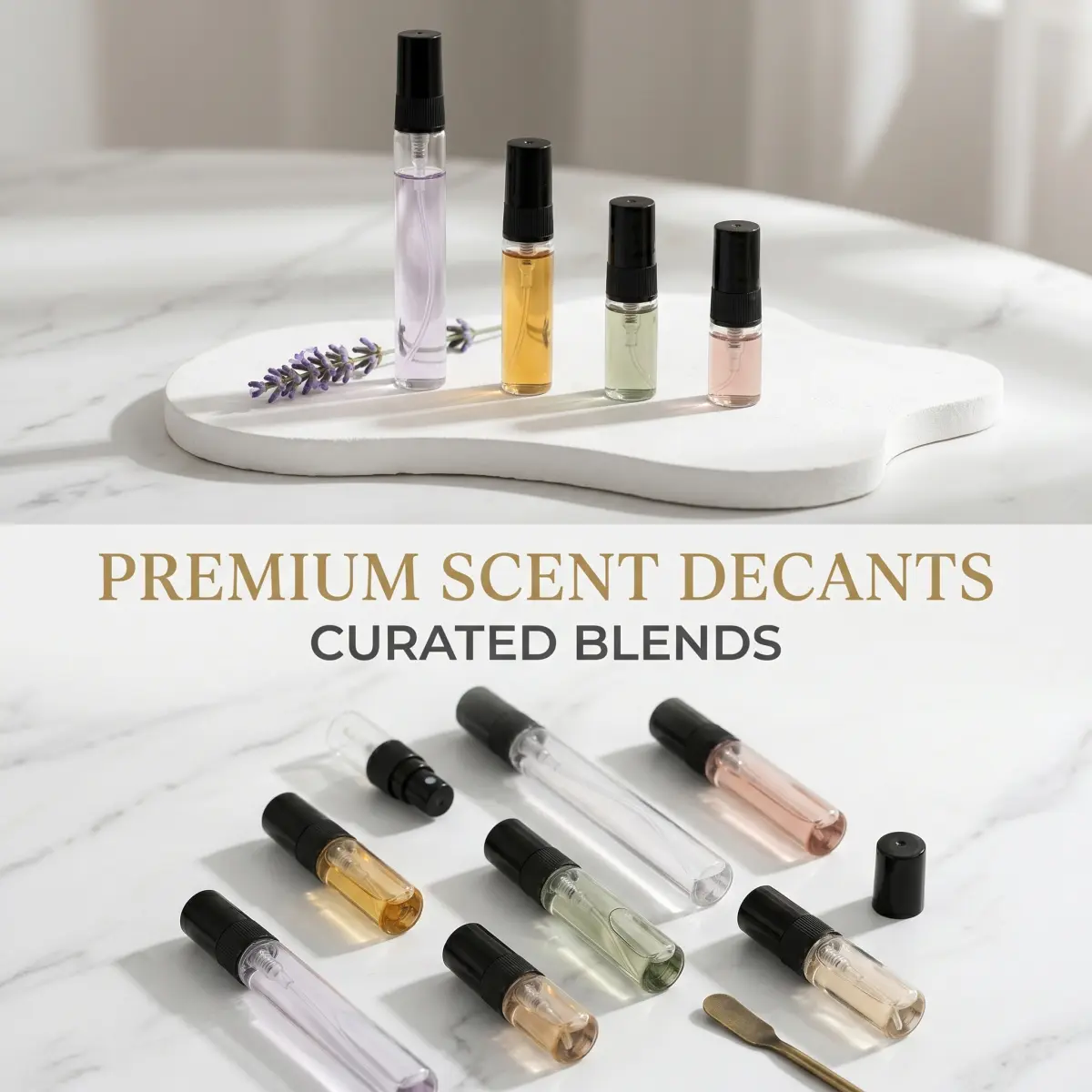 Refillable Glass Perfume Sample Bottles - 2ml/3ml/5ml Clear Spray Vials with Black Caps, Leakproof Portable Travel Cologne Atomizers for Premium Scent Decants